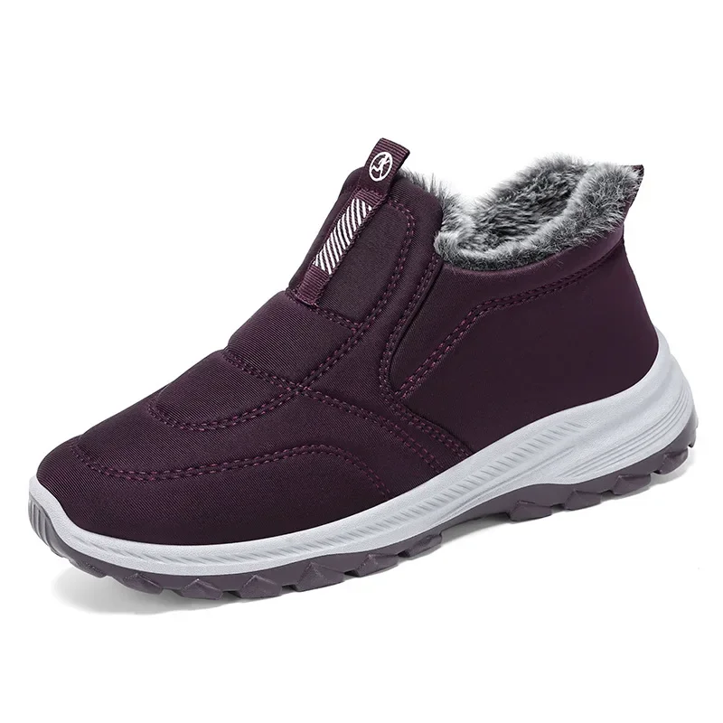 Winterstiefel für Damen, Outdoor-Schneestiefel, warme, leichte Baumwollstiefel, rutschfeste Wander- und Freizeitschuhe, bequeme Damen-Knöchelstiefel mit Fellfutter. – Detail 11