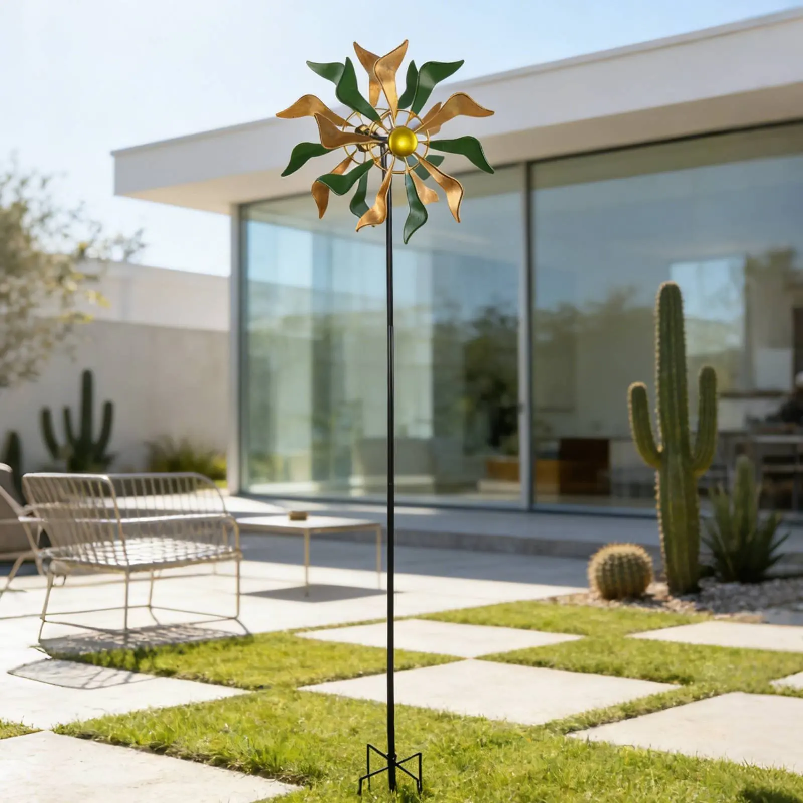 

Wind Rotator Stake Decor Decorative Garden Stake Rotator Metal Wind Rotator Year-Round Use Yard Ornament Colorful for Balcony