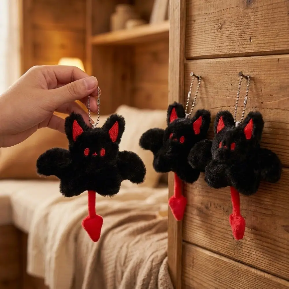 Portable Little Devil Bat Keychain Soft Novelty Funny Bat Bag Charm Room Decor Animal Bat Keychain with Wings Holiday