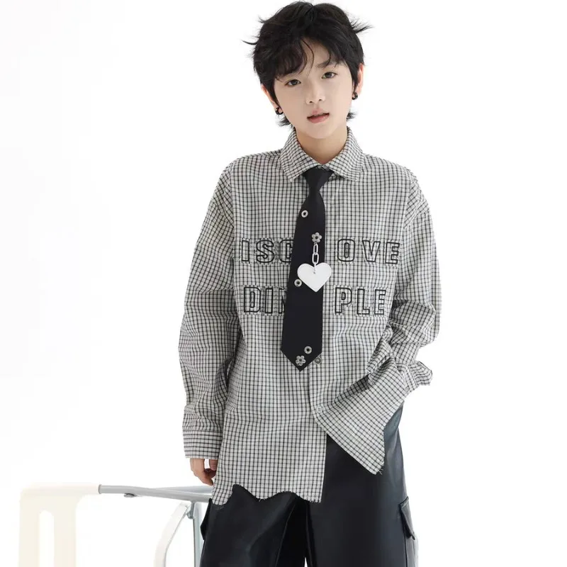 

Boys Plaid Shirt Autumn New Children's Cotton Long-sleeved Bottoming Shirt 2025 Boys Loose Coat Tide