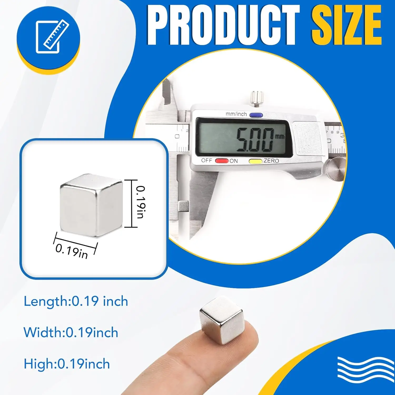 50 قطعة 5 × 5 × 5 مم مغناطيس مربع قوي للثلاجة، DIY، البناء، العلمي، الحرف اليدوية، التعليم