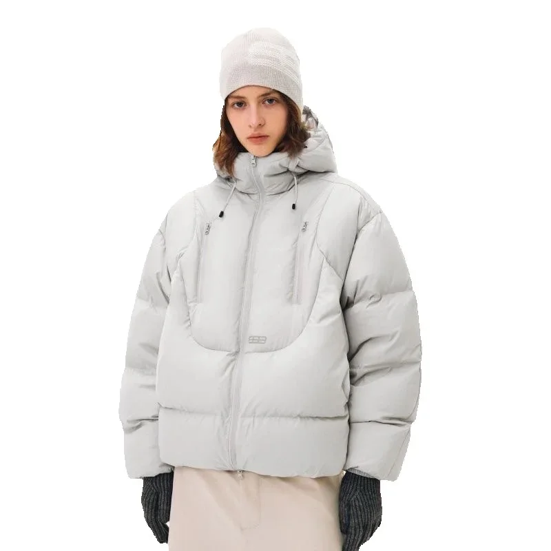 

Осенне-зимняя короткая хлопковая куртка для женщин, новинка 2025, модное свободное повседневное хлопковое пальто с капюшоном, сохраняющее тепло, однотонная верхняя одежда для женщин