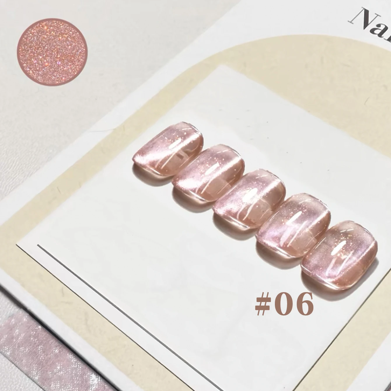 6PCS Blume Datum Serie Cat Eye Gel Nagellack Meistverkaufte Tägliche Transparente Farbe Feine Glitter Glas Perlen Nail art Liefert