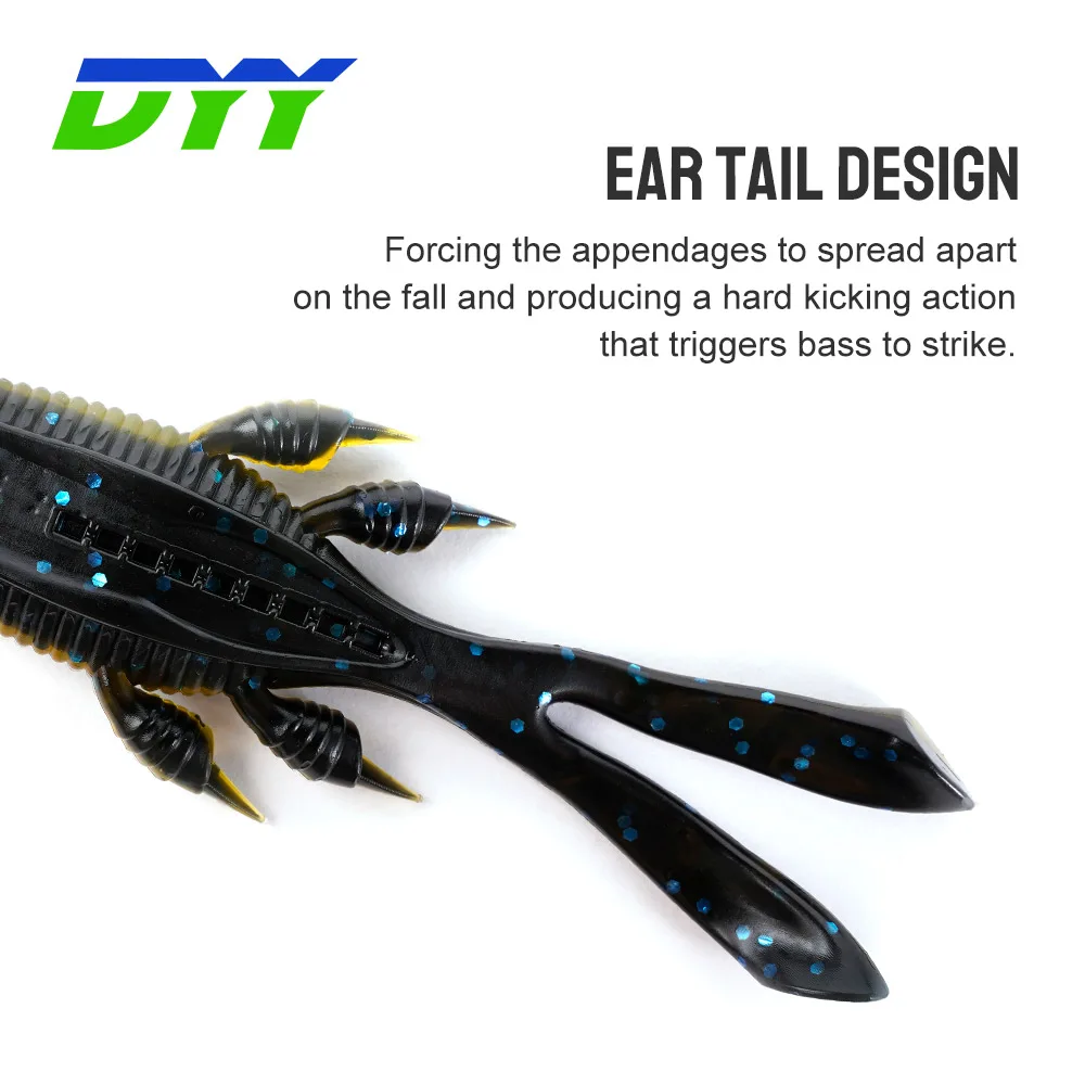 DYY Soft Shrimp vinilo camarón – Swimbait para lubina y perca - imagen 3