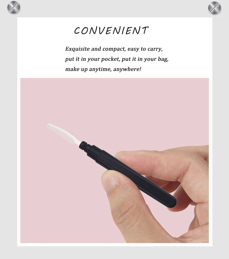 1pc separador de cílios dentes de metal inoxidável cílios escova pente sobrancelha cílios extensão pente modelador curl ferramenta de maquiagem