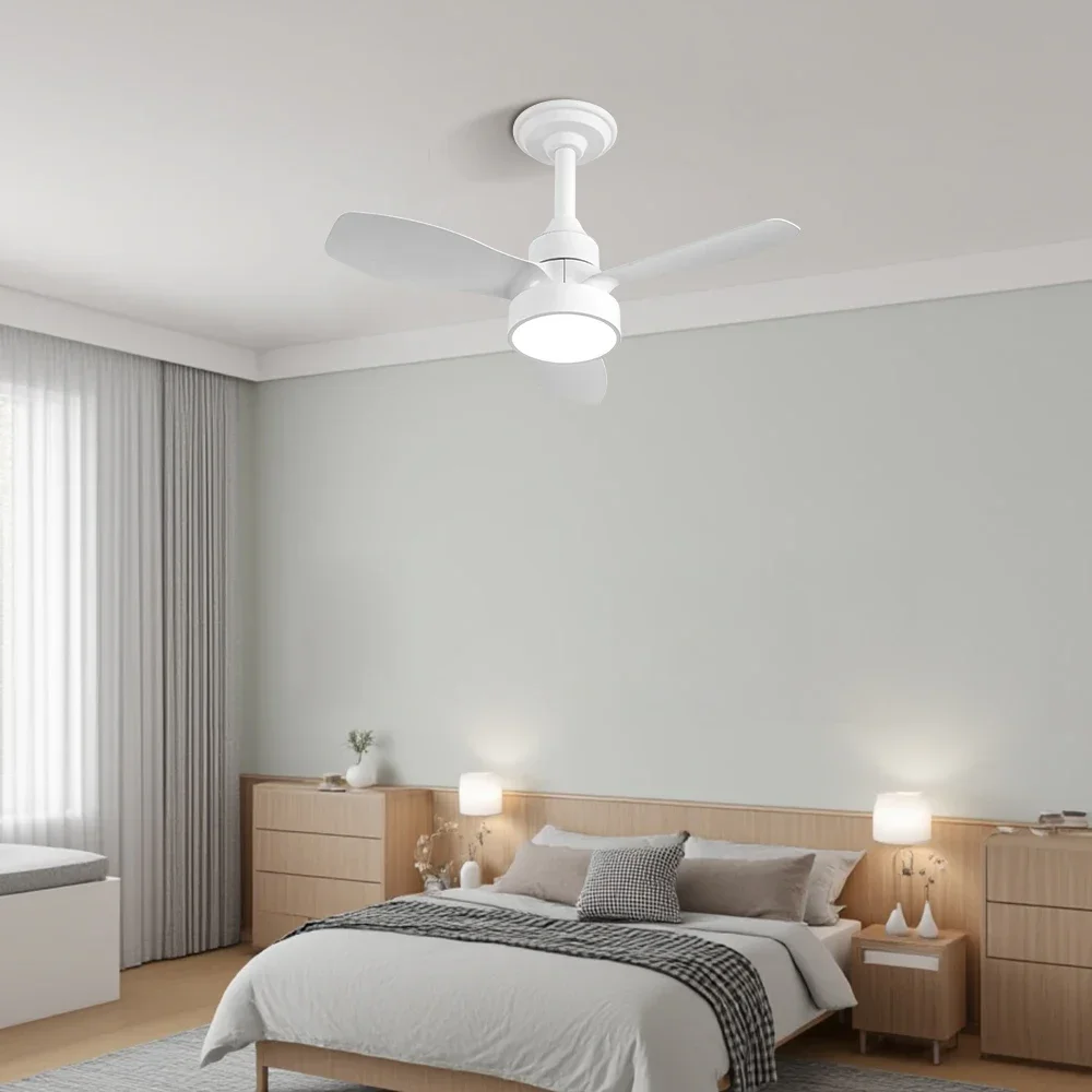 24 Inch Ceiling Fan with Lights, Remote Dimming, 3-speed Wind Speed, Modern Lighting, Simple Bedroom Indoor Lighting Ceiling Fan