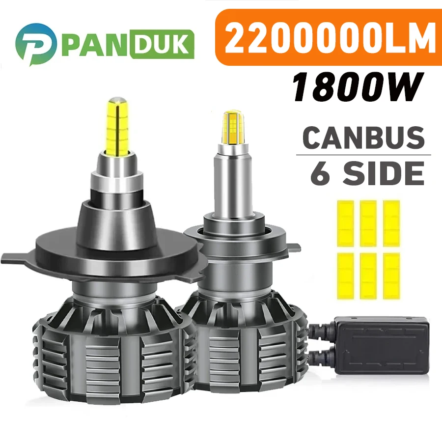 

OVEHEL H7 Светодиодный объектив проектора 1800 Вт 2200000LM H1 H8 H11 4300K 3000K 9005 9006 HB4 H4 9012 Автомобильная лампа для фар Canbus Лампа 12 В