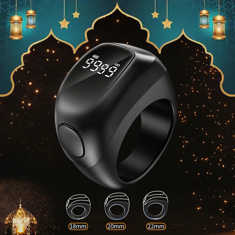 Muslim Gift Ceramics Smart Electronic Zikr Ring Counter Digital Azan Alarm Clock Tasbeeh Tasbih Zikr Ring