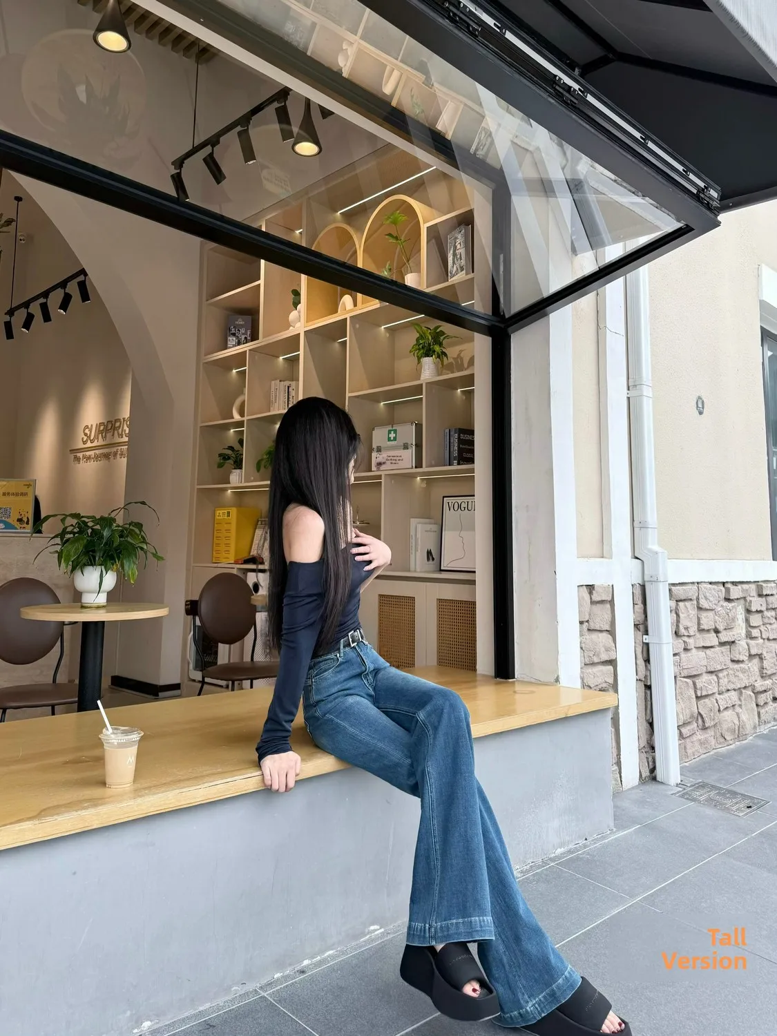 

Свободные женские широкие джинсы с высокой талией, эластичные джинсы в четырех направлениях, повседневные брюки длиной до пола, домашние брюки, расширенный размер