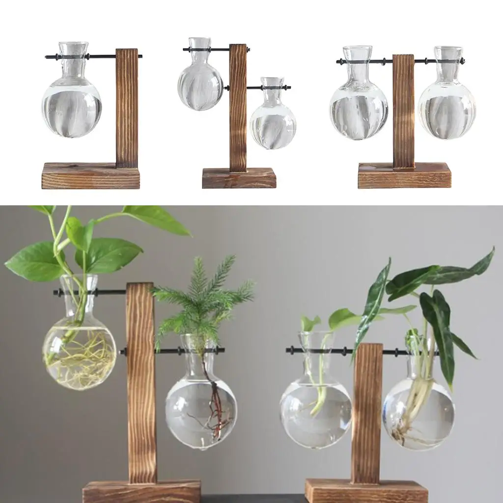 1pc Decorative Rustic Desktop Bulb Holder Planter w/ Stand