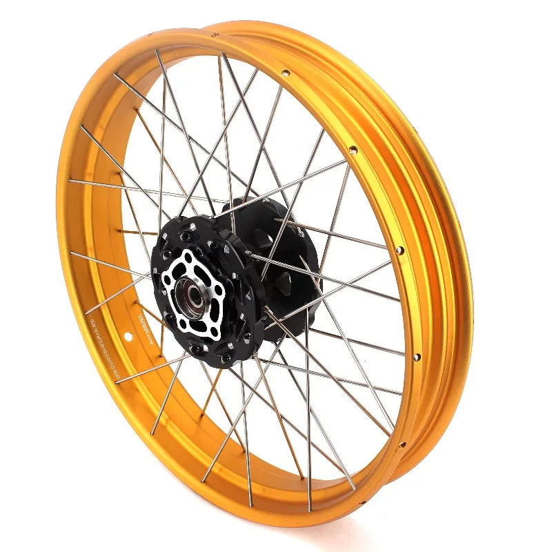 

【2025】VMX 2,5*19 "/4,25*17" бескамерные колеса из алюминиевого сплава для уличного велосипеда, подходят для CB500X 2019-2021, черная ступица, золотой обод