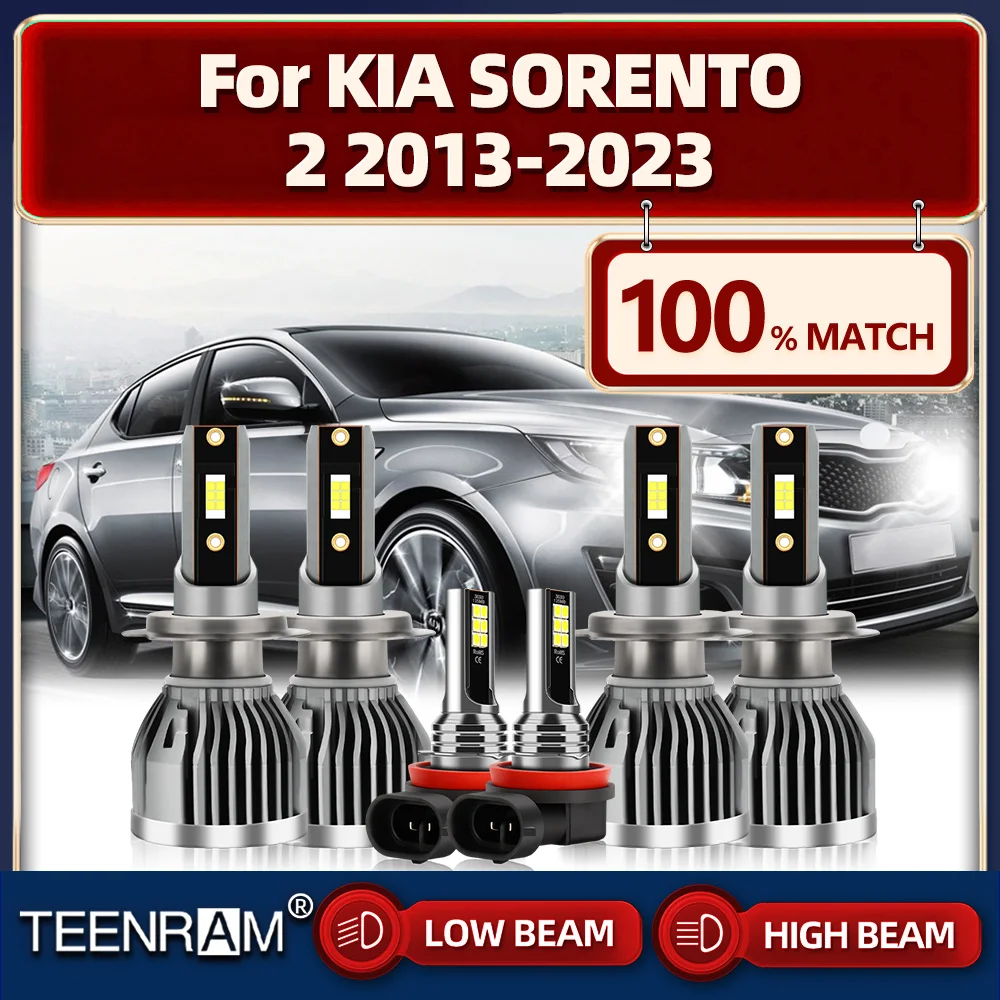 

Canbus LED Headlight Bulbs 60000LM High Low Beam Car Fog Lights 12V For KIA SORENTO 2 2013-2017 2018 2019 2020 2021 2022 2023