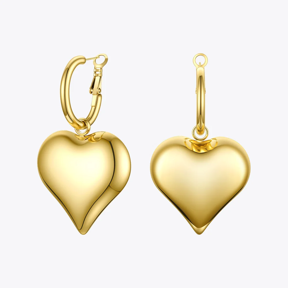 

ENFASHION Statement Big Heart Drop Earrings For Women Stainless Steel Gold Color Dangle Earings Fashion Jewelry Party 2020 E1152