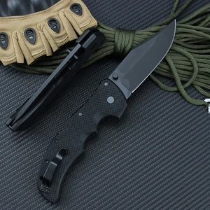 Frio novo ao ar livre tanto faca dobrável recon 1 aus10a lâmina de aço militar tático sobrevivência caça rápida facas grandes ferramentas edc 10 principais vendas faca de mato grande - №6