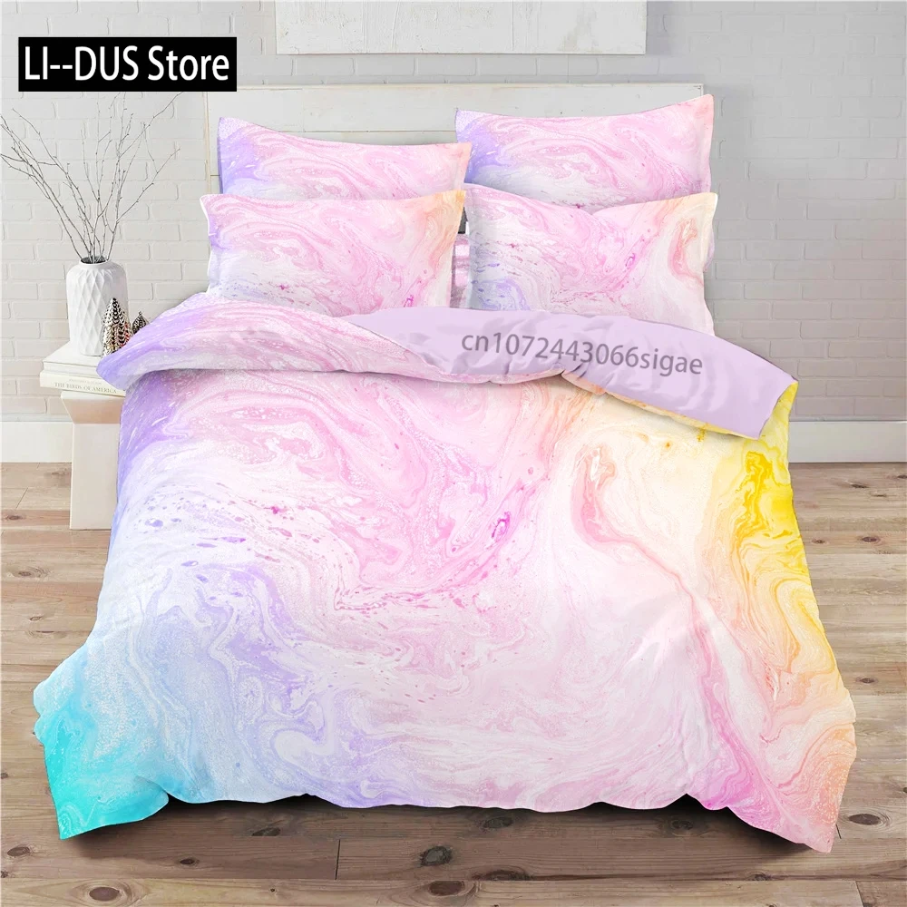 

Rainbow Gradient Bedding Set Gradient Colors Duvet Cover with Pillowcases Single Twin Full Queen King Girl Kids Quilt Cover