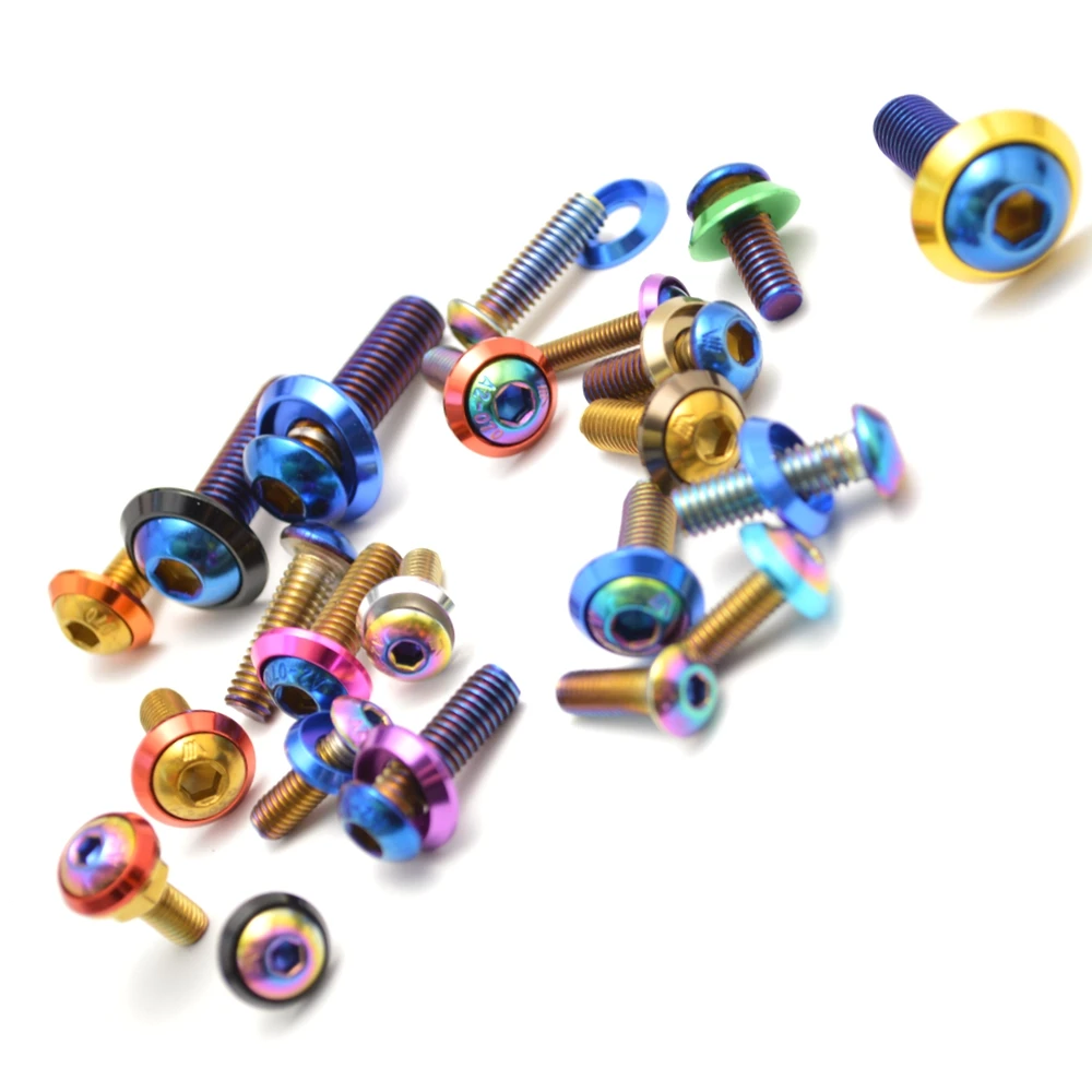 5Pcs Titanium Blue Bolts with Nuts Suitable for Motorcycle Fender Bolts Bicycle Bolts M4 M5 M6 Motorcycle Accessories