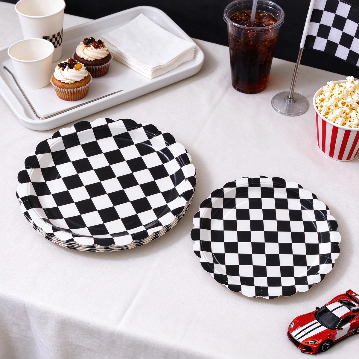 10/25/50pcs Black White Checke - đánh giá và giá Event Party