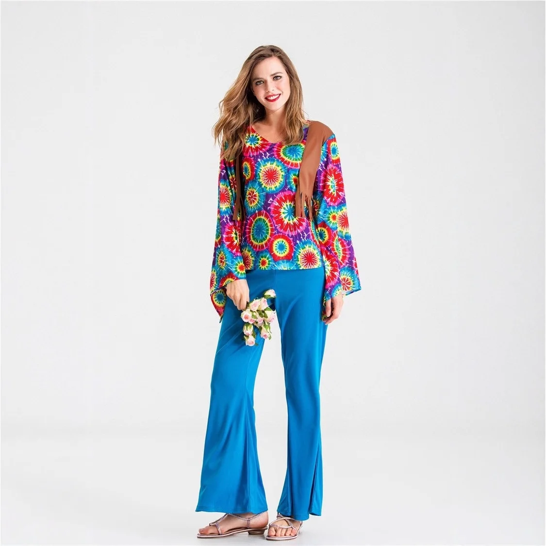 ديسكو الهبي لوهين 80s Sle زوجين مطابقة الهيب هوب ملابس البلد المغني أزياء مسرحية الإنتاج الصيني #2