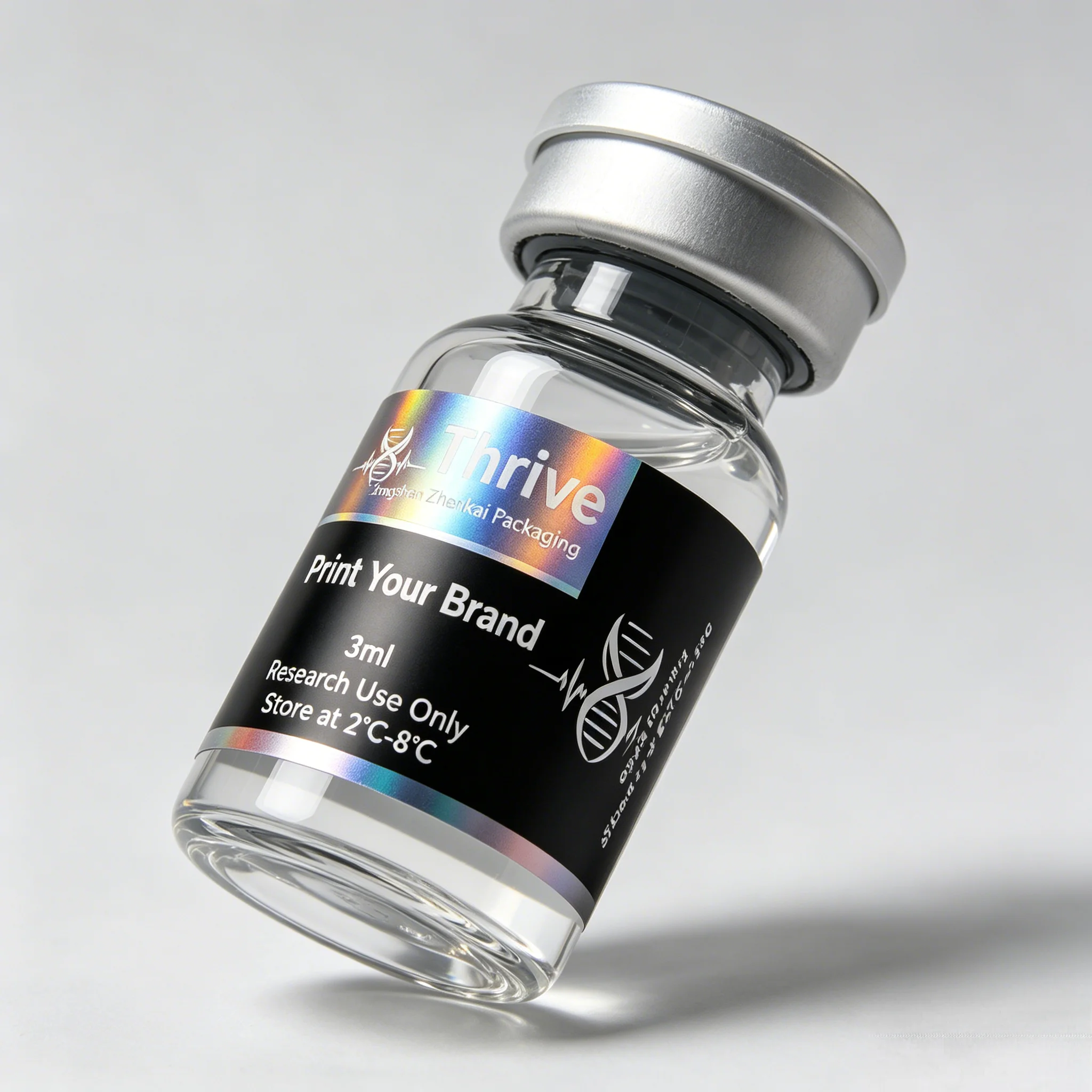 Custom Holographic Laser Stickers & Luxury Self-adhesive Labels for 3ml 5ml 10ml Peptide Bottles - Detail 1