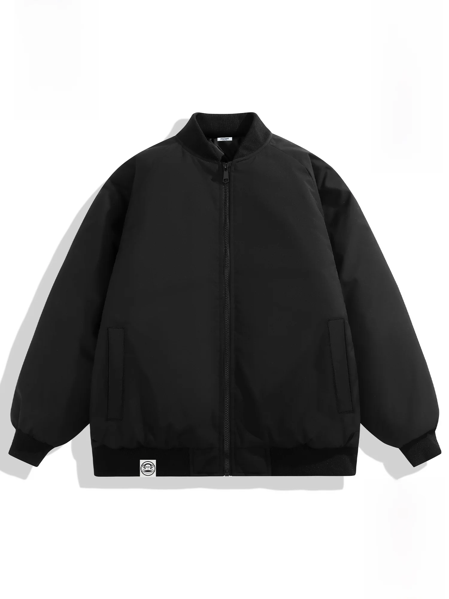 

Зимняя теплая хлопковая куртка Paul Frank для мужчин, свободного кроя, с воротником-бомбером, молодежная модная куртка из полиэфирного волокна с длинными рукавами на молнии