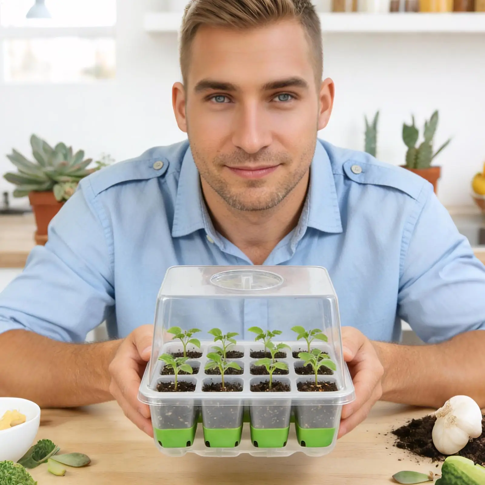 Silicone 12 hole seedling pot Silicone Seedling Starter Trays for Starting Plant Seeds Garden Plant Nursery Pot for Tomato view 5