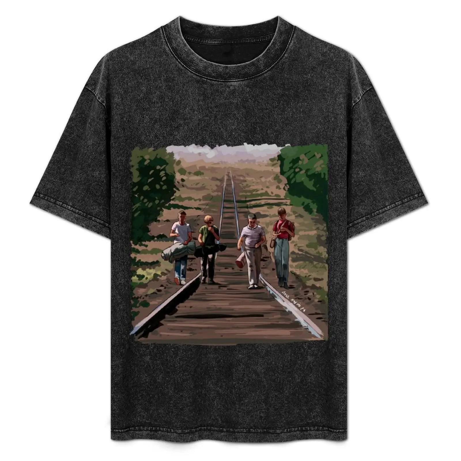 

Stand by Me Illustration T-Shirt Casual Work Wear T-Shirt