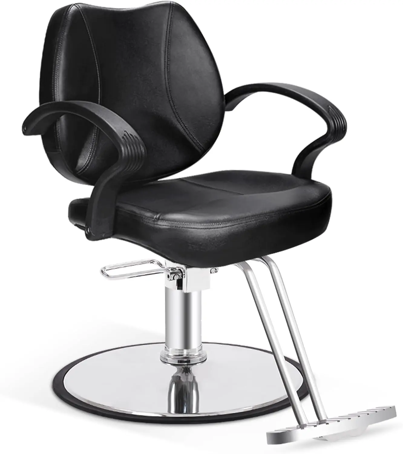 BarberPub Hydraulic Salon Chair, Beauty Hair Styling Barber Equipment 2057 (Black)