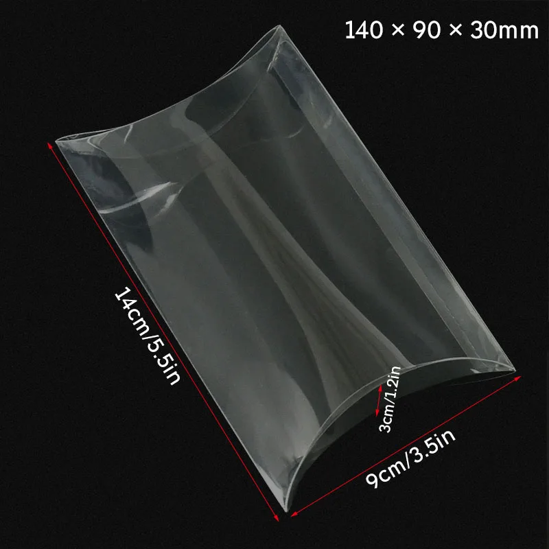 10Pcs Clear PVC Packing Box, Pillow Shape Gift Packaging