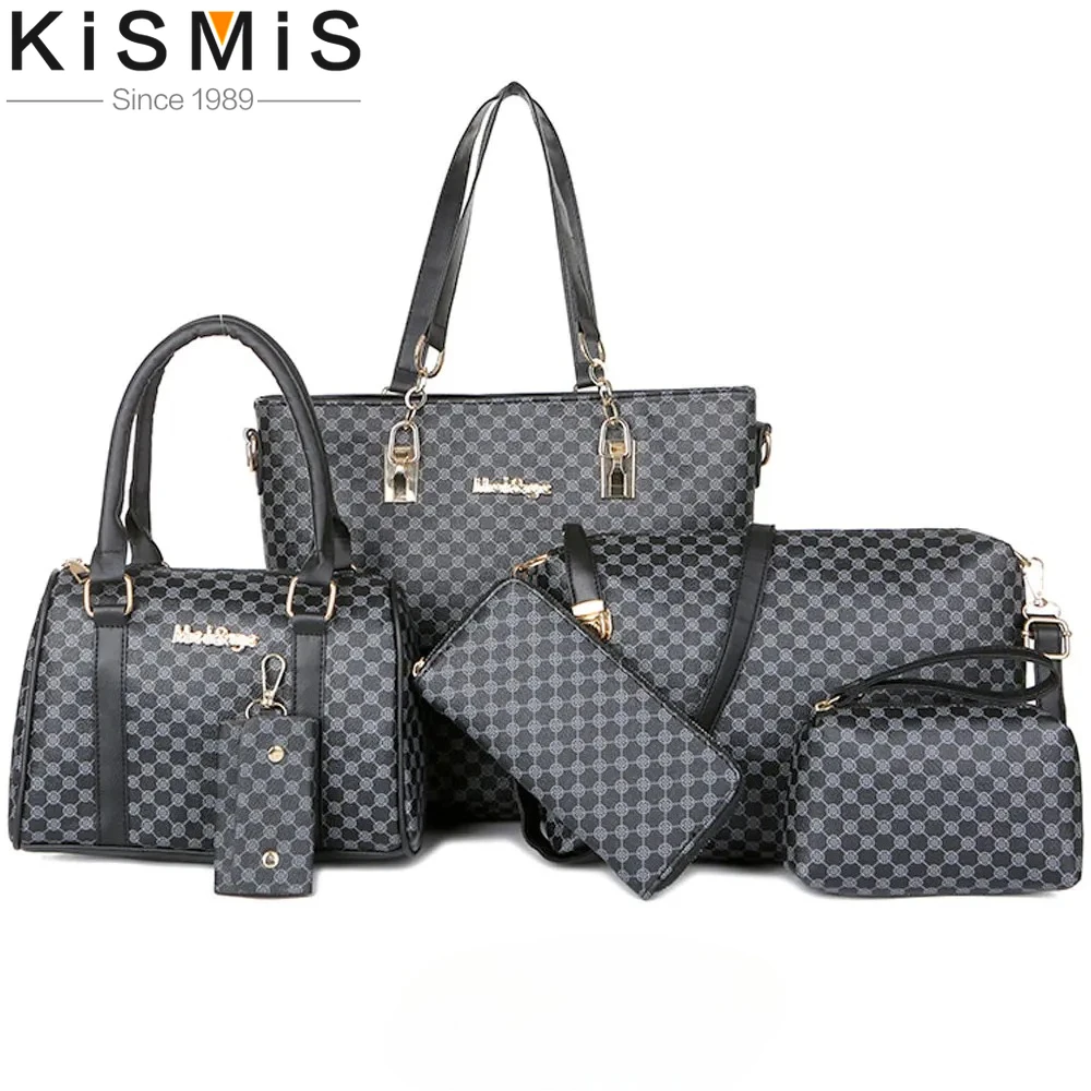 

6 шт., набор больших вместительных сумок, женская модная сумка через плечо, минималистичные сумки с цветочным принтом для женщин