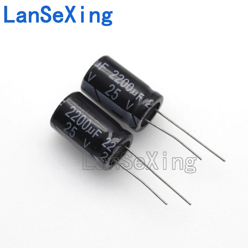 Capacitor eletrolítico, 25V2200 Inline, 13x20mm, 25V2200UF