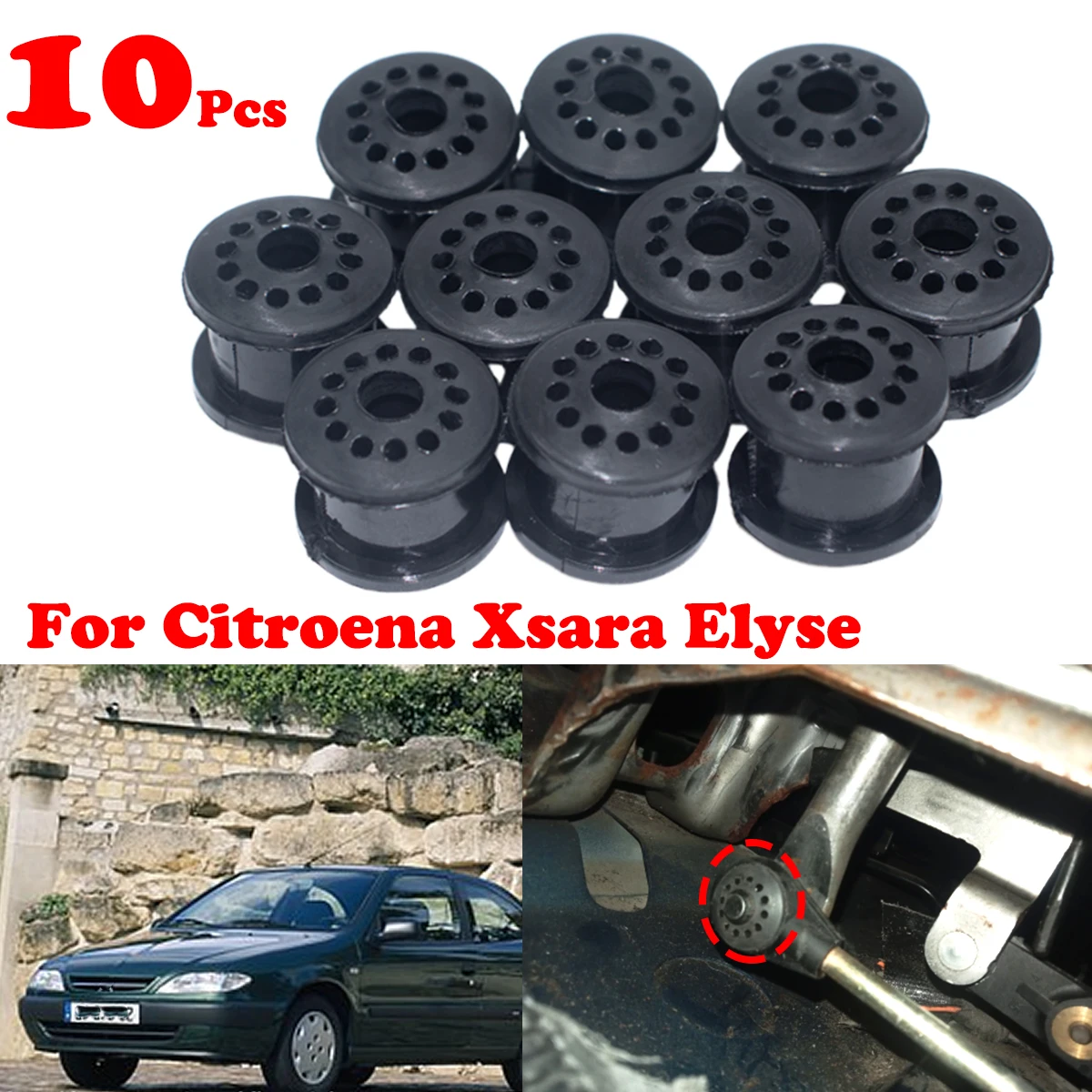 

10pc For Citroena Xsara Elyse Dodge Neon Gearbox Cable Linkage Rubber Bushing MT Shift Lever Assembly Repair Replacement Parts