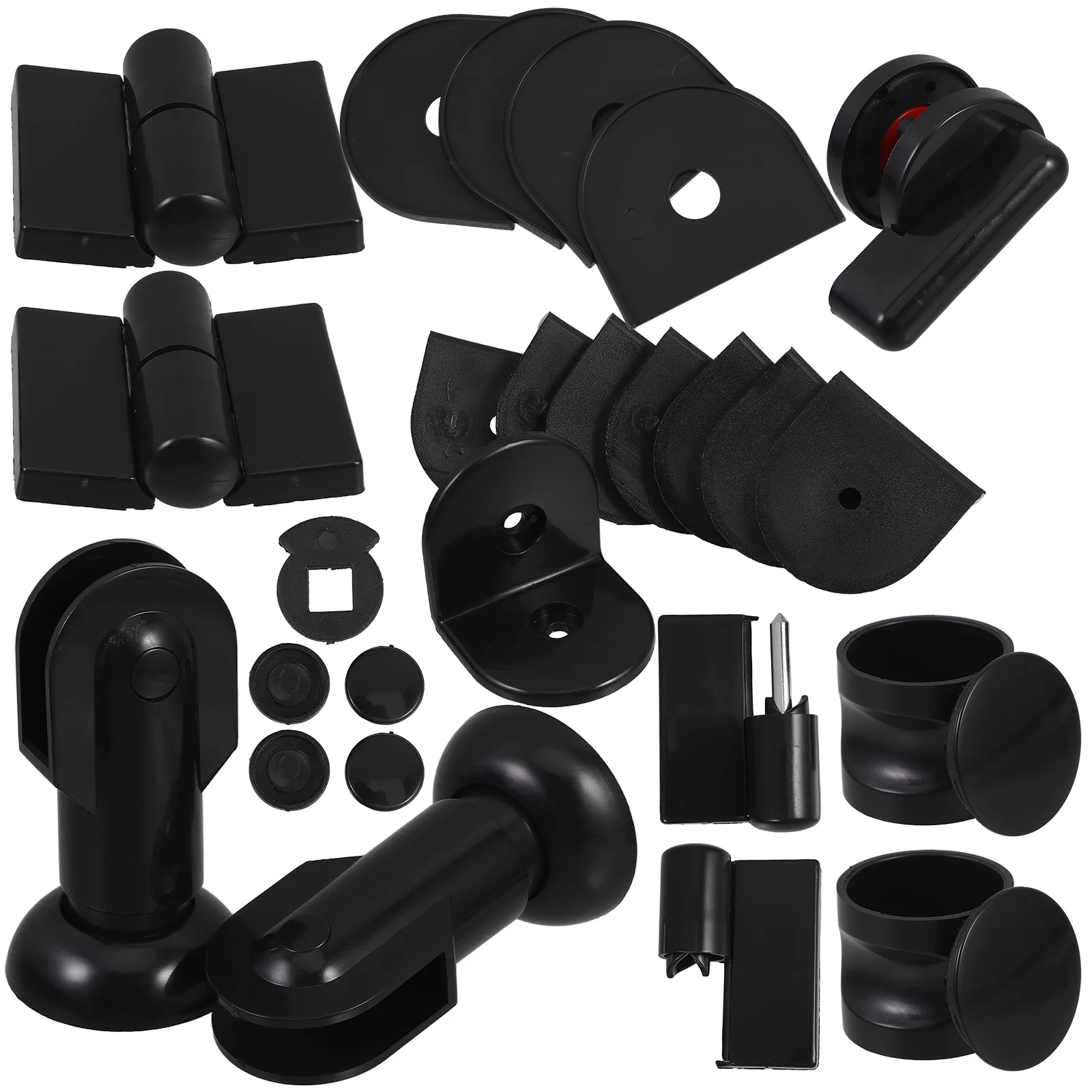 

1 set 1 Set Toilet Partition Foot Thickened Plastic Easy Install Adjust For Public Restroom Support Bathroom Hardware Fittings