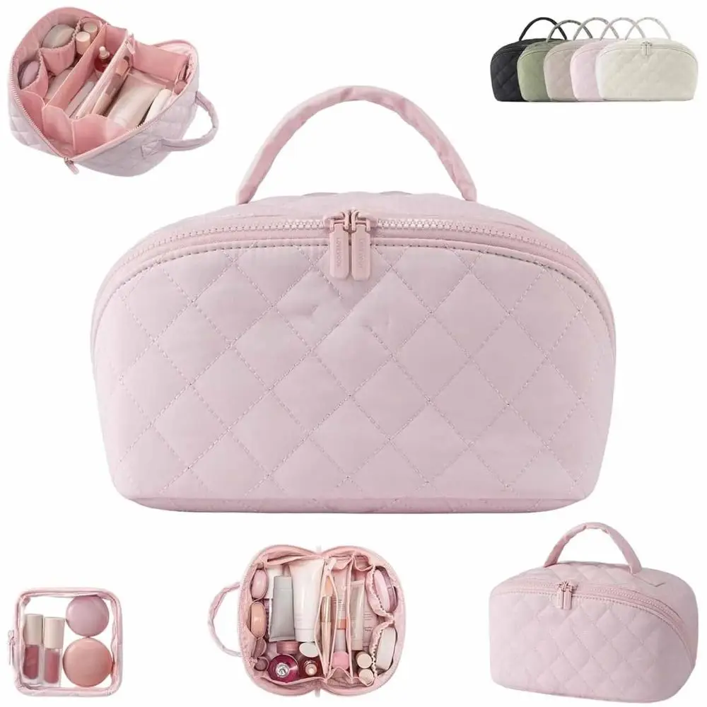 

Gifts Wide Open Woman Makeup Bag Lay-Flat Water-Resistant Festivalment Makeup Bags Cosmetic Case for Toiletries & Brushes