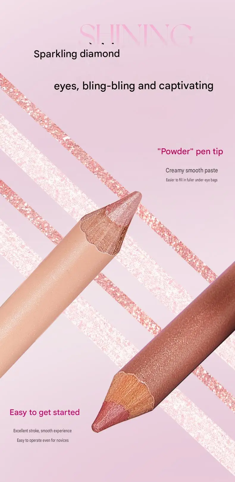QXQY 3D Unter-Augen-Highlighter-Stift Wasserfest Verwischungsfest Langanhaltend Multifunktionaler Eyeliner Aufhellender Aegyo Sal Make-up-Stift – Detail 14