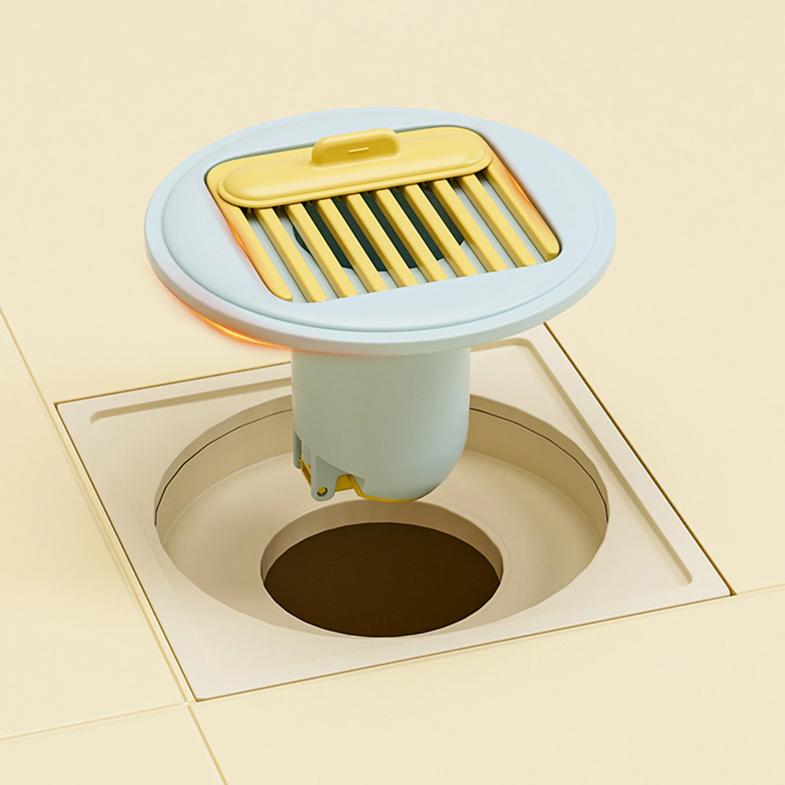 

Splash Proof Kitchen Sink Strainer Push To Seal Square Drain Cover Block Odors Anti Clog Easy Clean Bathroom Essentials