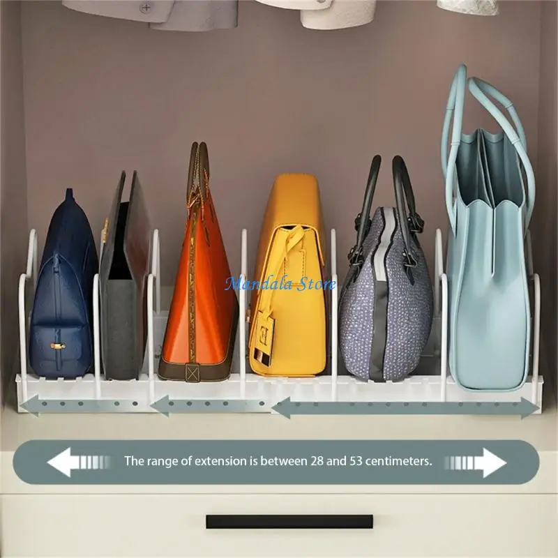 

U2JC Expandable Bag Storage Shelf Dividers Unit For Closets Flexible Shelving System Carbon Steel Structure