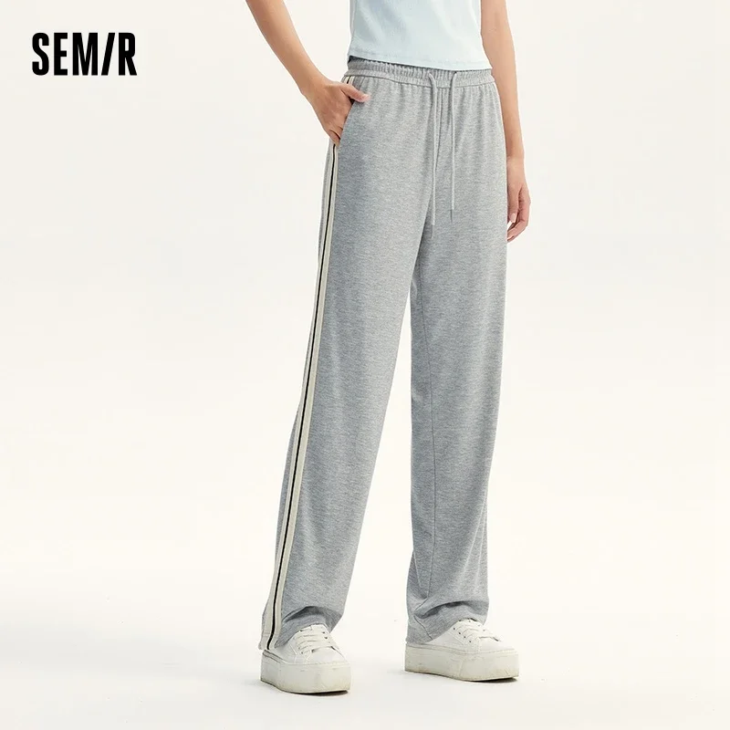 Semir Casual Pants Women Color-Blocking Wide-Leg Pants Show Leg Length 2024 New Autumn Sports Style Long Pants