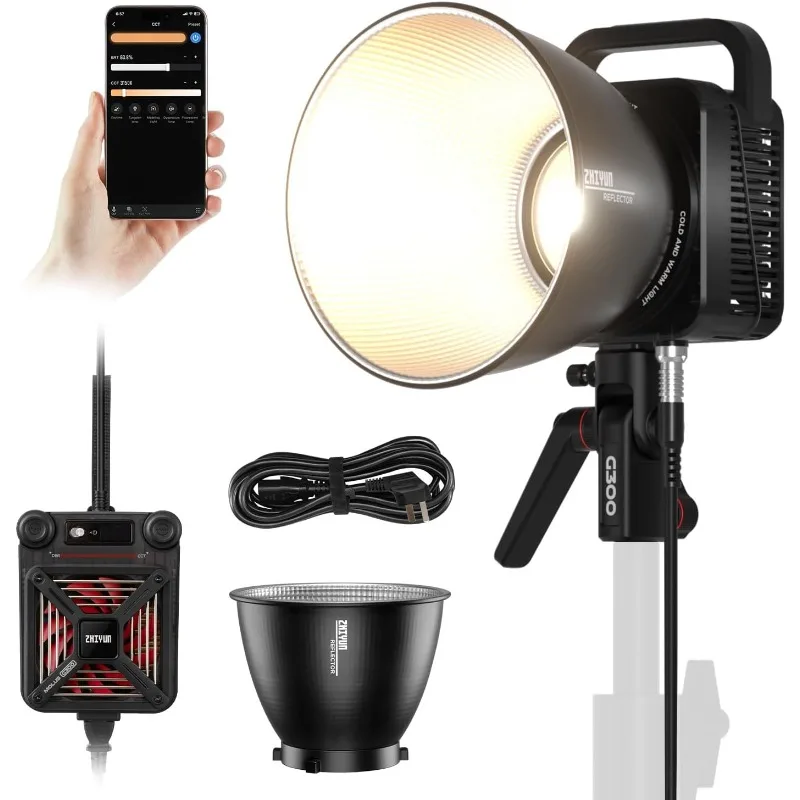 MOLUS G300 [Official], 300W COB Bi-Color LED Video Light, Bowens Mount, 500W MAX Extreme Mode, App Control, Ultra Quiet