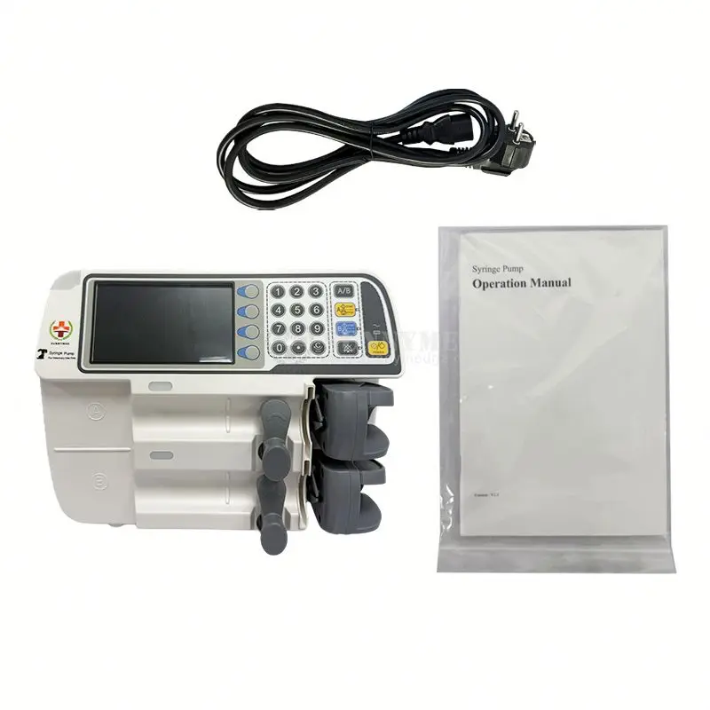 SY-G115_Vet High Quality Hospital Infusion Pump Syringe Pump Veterinary Medical Electric Double Channel Syringe Infusion Pump