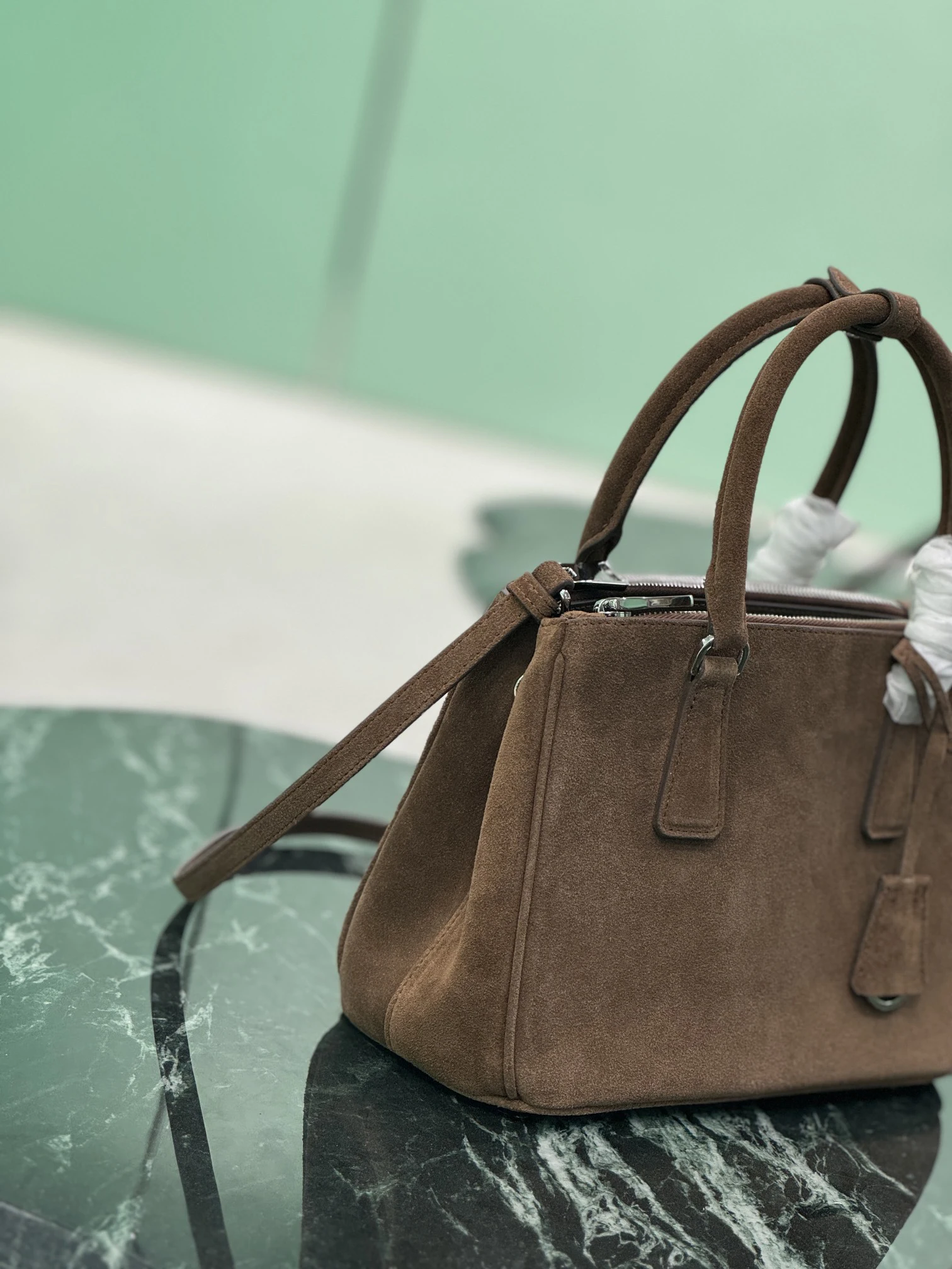 Naturalna zamszowa torba na jedno ramię Nubuck Cow Leather Duża pojemność Casual Tote Bag for Solid Commute