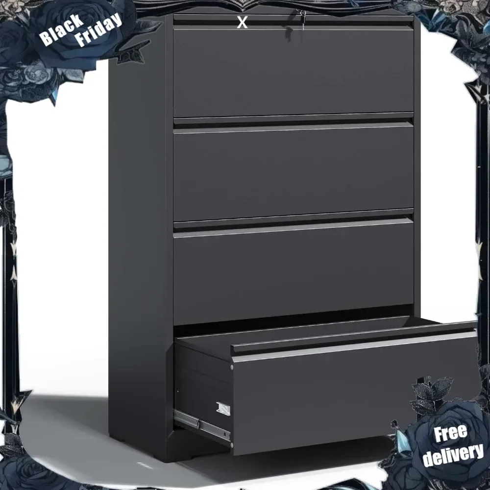 

Locking Filing Cabinet with Drawer Heavy Duty Large Metal File Cabinet Home Office Lateral File Cabinets Wide Steel Cabinet