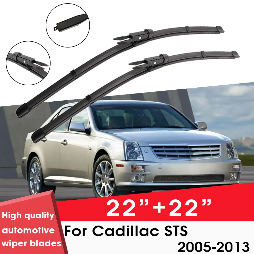 

Car Wiper Blade Blades For Cadillac STS 2005-2013 22"+ 22" Windshield Windscreen Clean Naturl Rubber Car Wipers Accessories