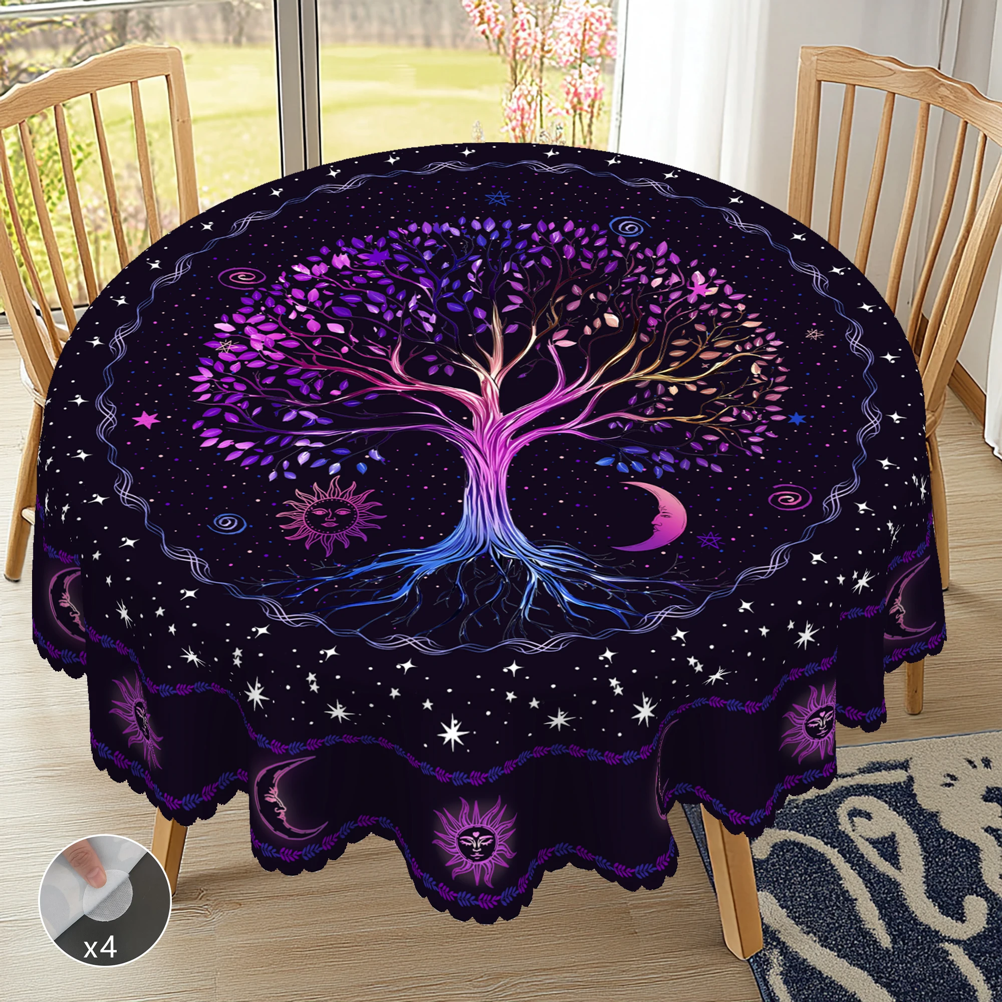 

1 Piece of Tarot Element Decorative Tablecloth, Tree of Life Pattern Printed Tablecloth, Occupying Game Decoration, Edge Embossing Process, Suitable for Daily Party Party Decoration, Occupying Master Home Decoration
