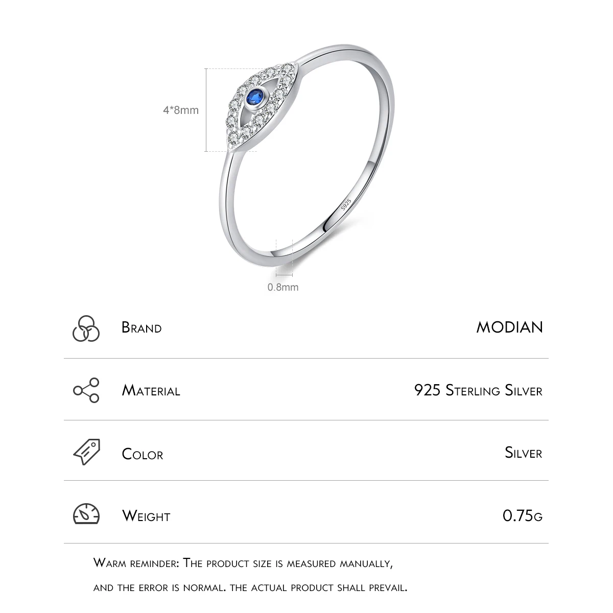 موديان 925 فضة الحد الأدنى المبهر واضح الزركون خاتم البلاتين مطلي مجوهرات الزفاف للنساء هدية عيد الحب