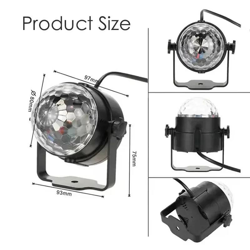 RGB Strobe Stage Night Light for Home KTV Party Club Bar Dance Christmas Gift Lighting Effect Sound-activated Disco Ball Lamp