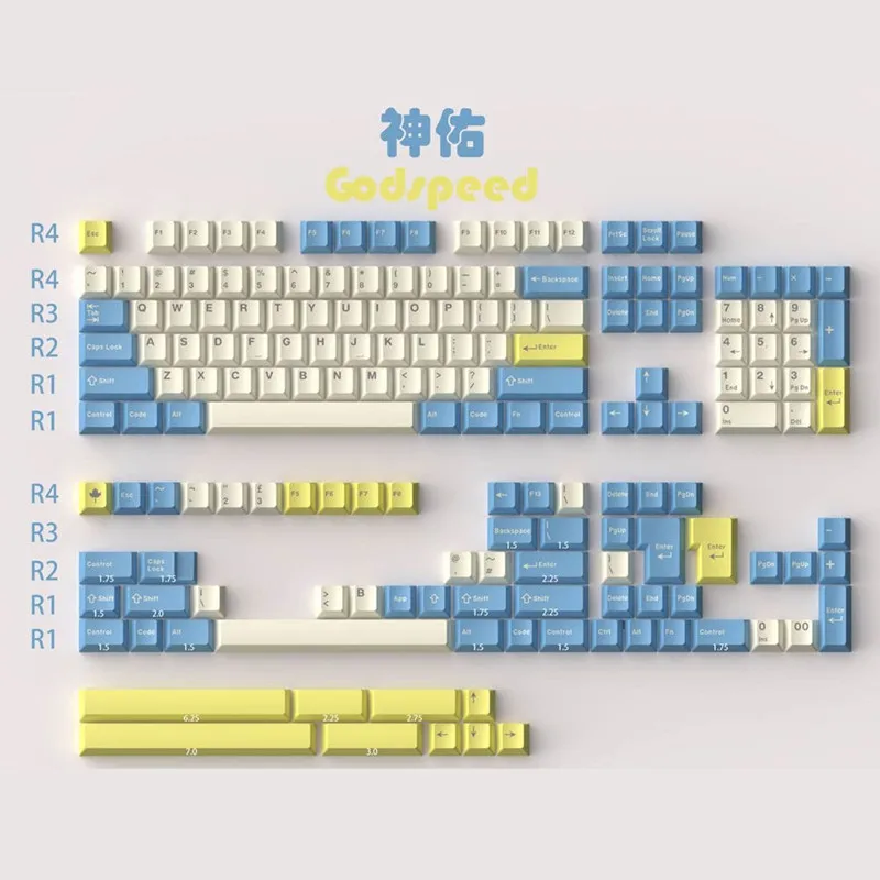 

Набор колпачков для ключей GMK Godspeed, колпачки для ключей Double Shot ABS 172 клавиш GMK Beta Clone, вишневый профиль для механической игровой клавиатуры