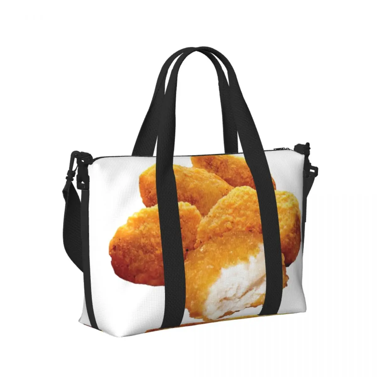 

Пользовательские куриные наггетсы My Only Love Пляжная дорожная сумка Большая вместительная сумка-тоут для спортзала Спортивная женская дорожная сумка для покупок