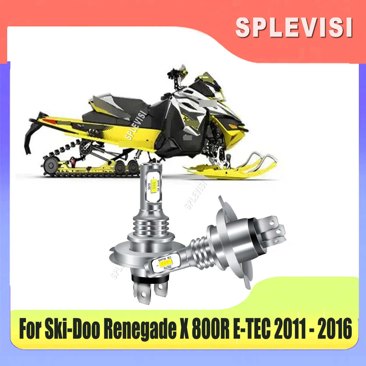 

12v high and low beam lamp Headlight Bulbs -Higher performance For Ski-Doo Renegade X 800R E-TEC 2011 2012 2013 2014 2015 2016
