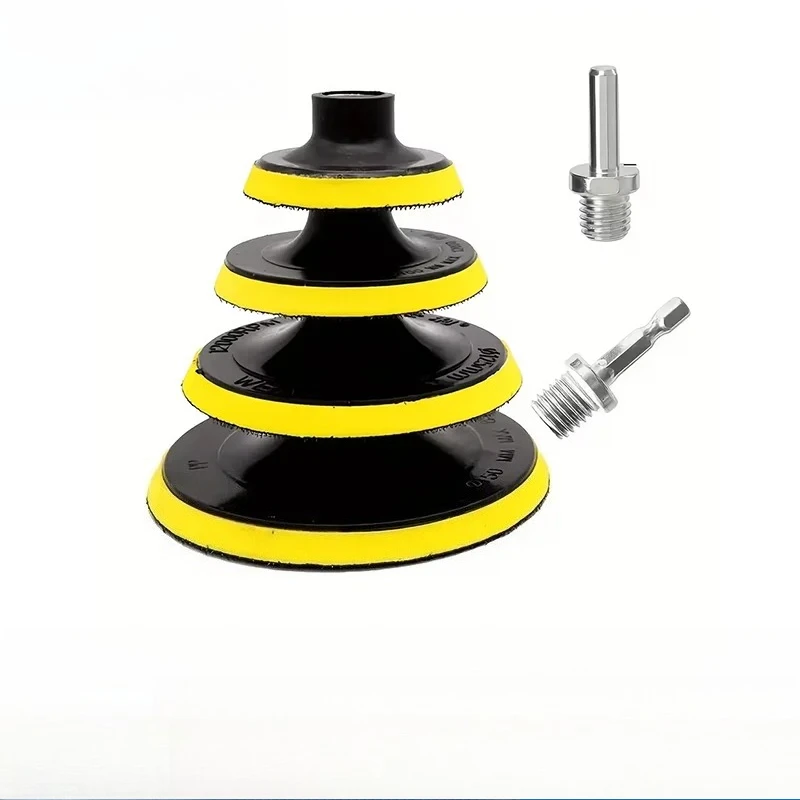 Suporte de Lixa com Fixação por Gancho e Laço 3/4/5/6/7 Polegadas 1 Peça com Haste para Furadeira M10 M14 para Suporte de Disco de Lixamento, Polimento e Acabamento de Metal