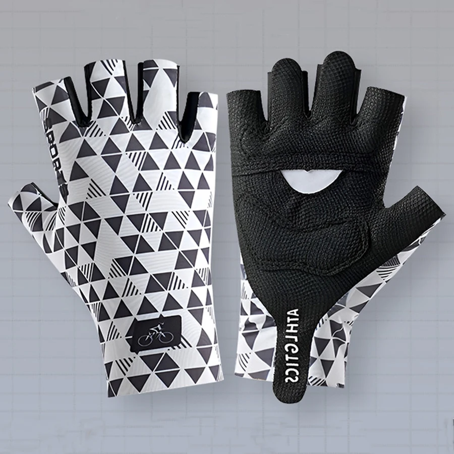 Frühlings- und Herbst-Fahrradhandschuhe mit halben Fingern für Damen und Herren, atmungsaktiv, stoßdämpfend, rutschfest, verschleißfest, Outdoor B